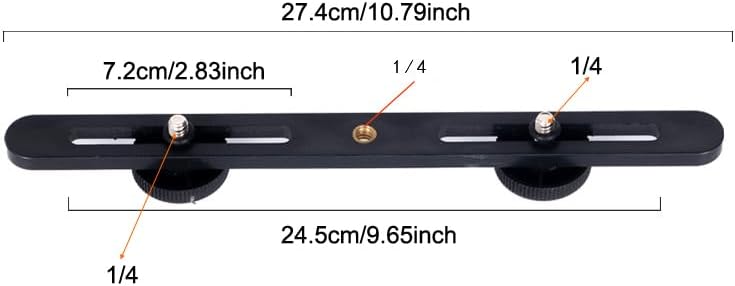 RecDec 2 Pack 1/4 Dual Selfie Light Holder Tripod Mount Stand with Screw Second Video Lights Extension Bar for Clip