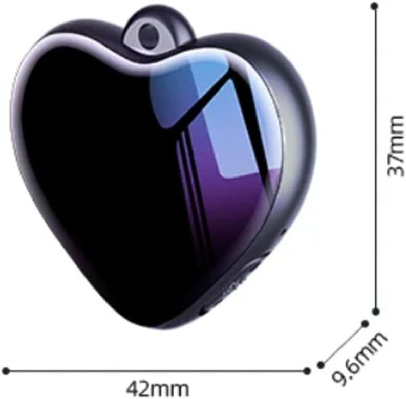 Generic 200h (8GB) Heart Pendant Voice Recorder - Storage AI-Powered Voice-to-Text Recorder with HD Noise Reduction