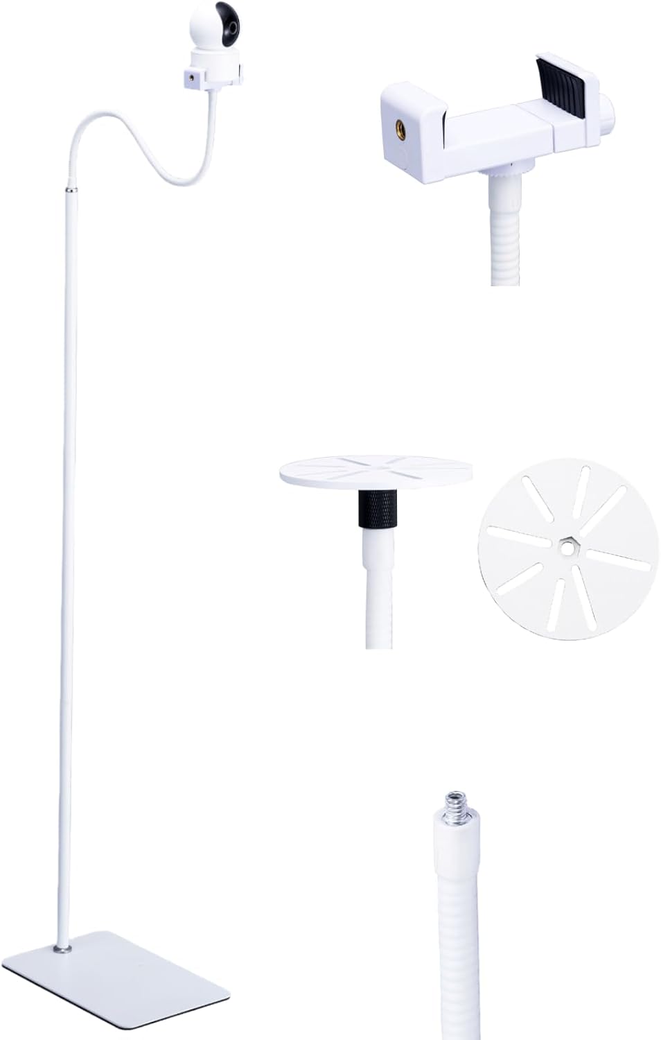 LamYHeng 2Pack 80"-31" 3.2lbs 31.5-80",Compatible (2) Tall White Floor Holder Stand Mount for Security Cameras