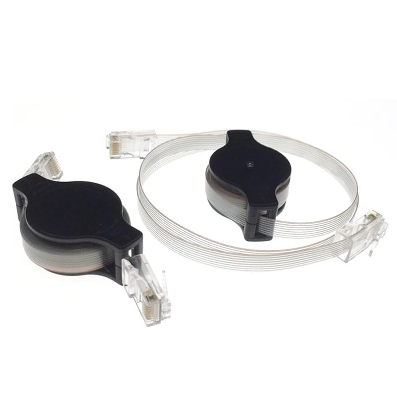ThtRht 2 Pack 5FT Cat5 Retractable Ethernet Cable Lightweight Portable Internet Cable Network Cord LAN Cables Ethernet