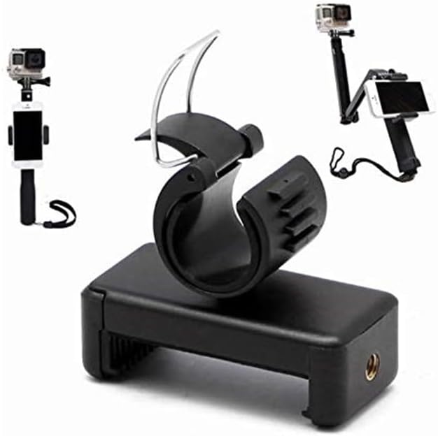 ThtRht 2 Pack 2nd Selfie Stick Mount Phone Holder Clip Clamp Pole Phone Mount for Gopro Extension Pole Selfie Stick