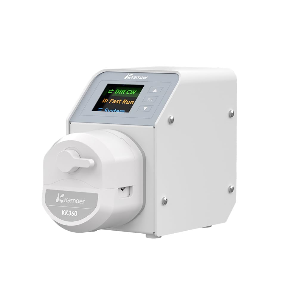 Kamoer M2-KK360 Peristaltic Pump Dual Channel 0-310ml/min/channel High Precision Stepper Motor 24V Adjustable Speed Pump with RS485 Control for Electrolyte, Flow Battery