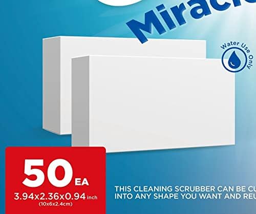 CLEAN Miracle Eraser Pads - 50 Count Multi-Surface, Chemical-Free Cleaning Solution for Home