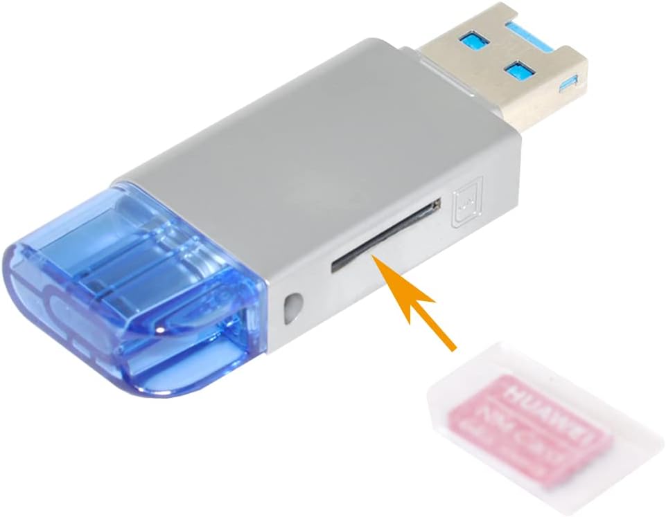cablecc 2.0 USB-C Type C/USB to NM Nano Memory Card & TF Micro Card Reader for Huawei Cell Phone & Laptop