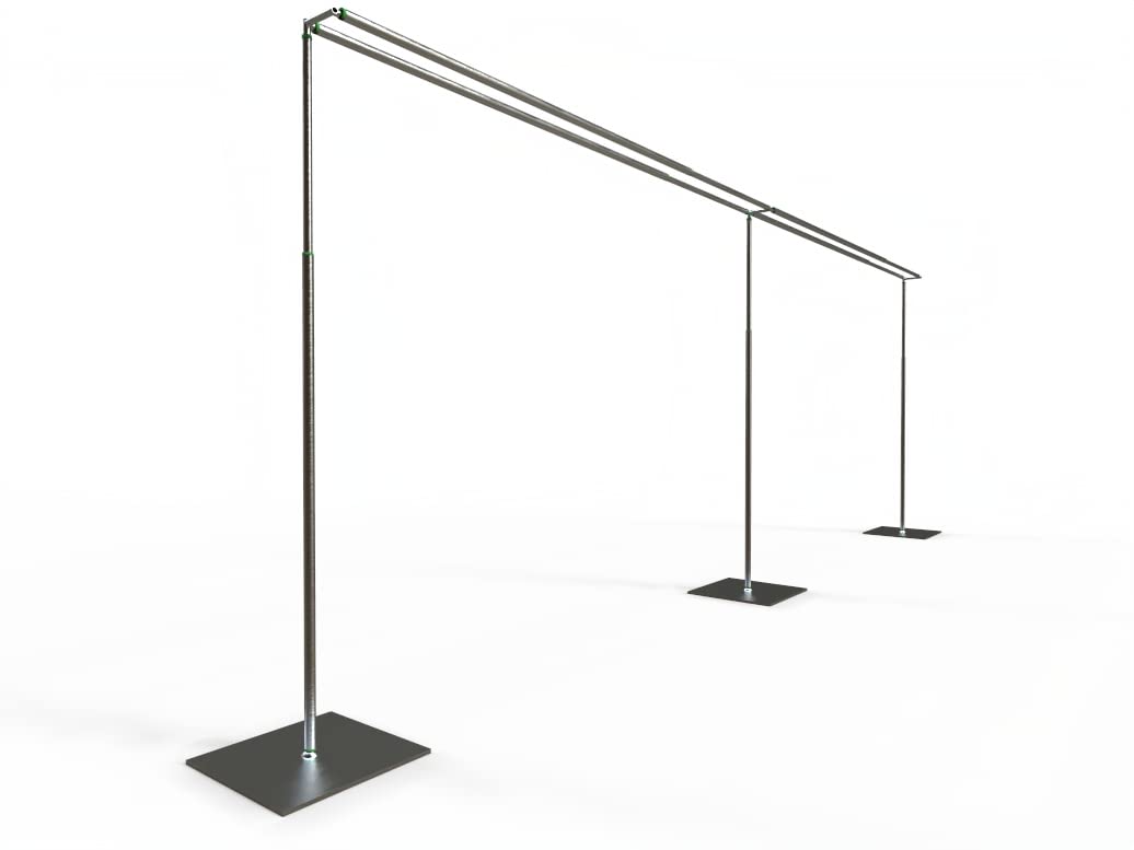 Adjustable Heavy Duty Portable Pipe and Drape Backdrop Kit 10FT x 20FT Double Crossbar Easy Set Up for Wedding&Party&Photography&Baby Show&Display (No Drape)，But Not for Flower Walls/TVs/Heavy Items