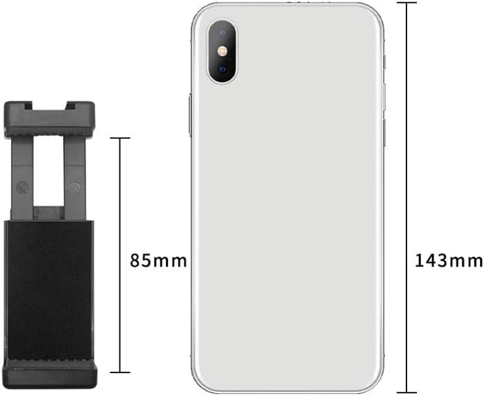 Reflex Camera 1/4 Phone Holder with Cold Shoe Mount Adjustable Smartphone Clamp with Tripod Thread, Compatible