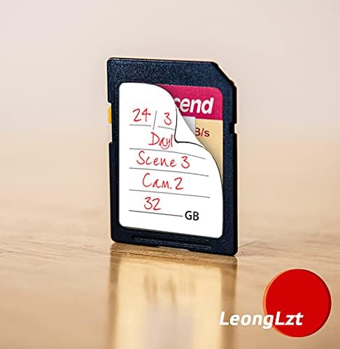 LeongLzt (120 Count) 6 SD Card Label Stickers/Flash Drive Labels with Free SD Card Cases & a Storage Box - Stick-On