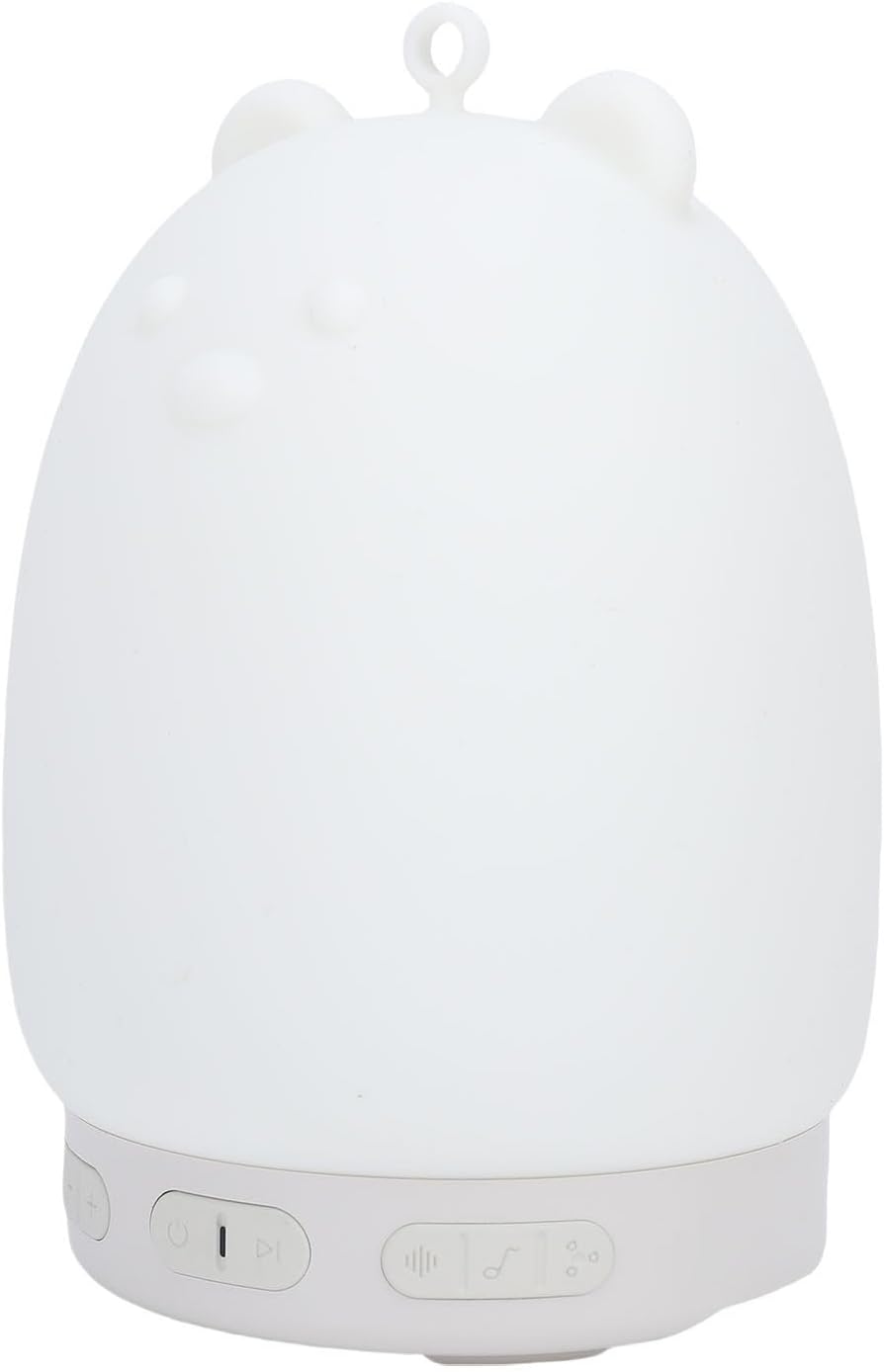 Zopsc Dimmable 2W Bluetooth Speaker Night Light, Portable Cute Bear Design with Color, Speaker and White Noise Sound