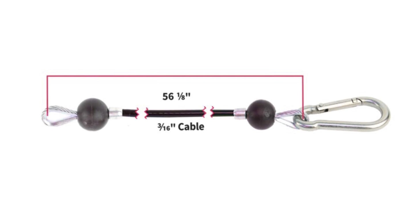 TreadLife Fitness Cables w/Snap Clips (2 x Cables) - Replacement for Bowflex Sport/Blaze Gyms - 56" Inch (Pair)