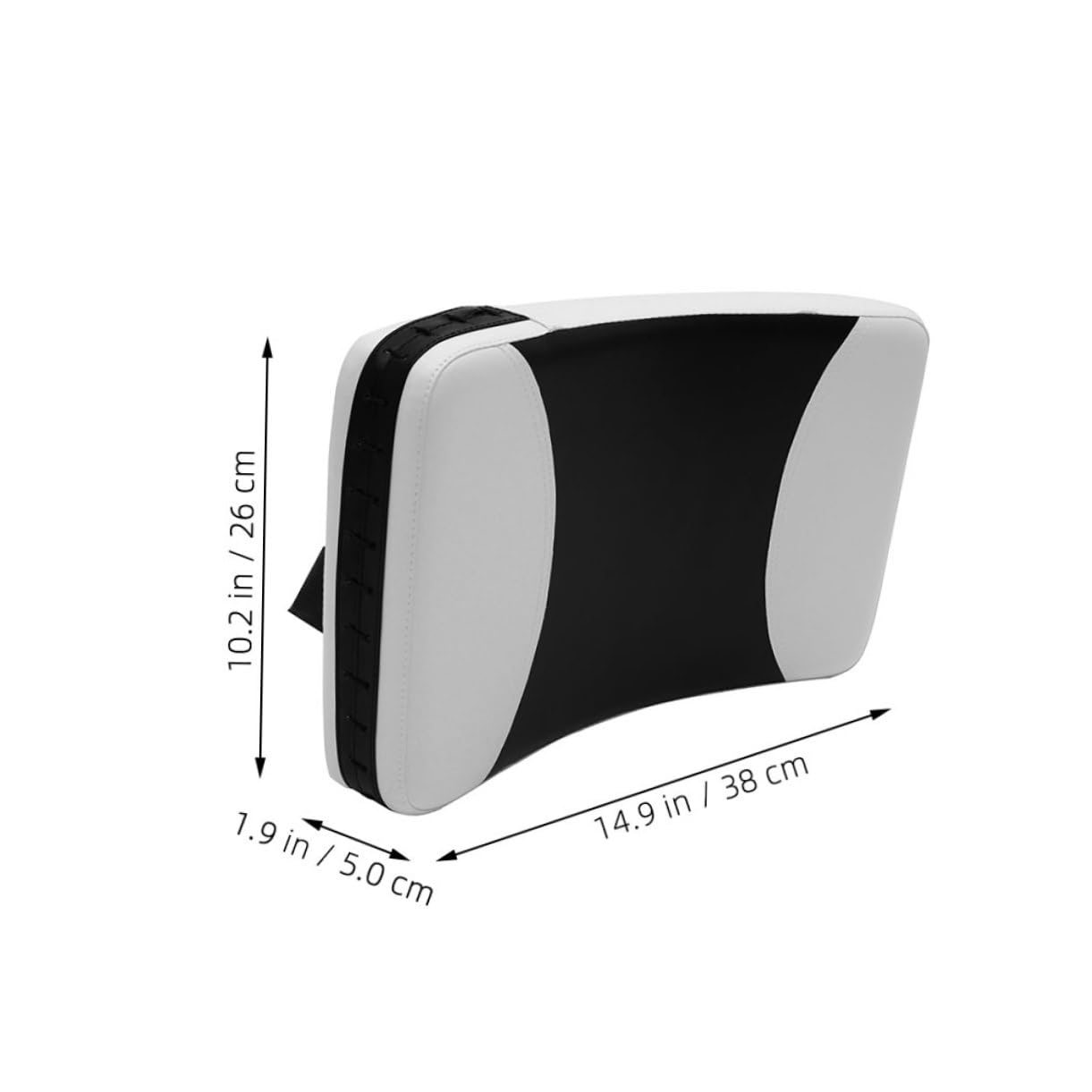 Taekwondo Kick Pad Shield, Ergonomic Curved Martial Arts Striking Surface for Boxing and MMA Training, High-Density Shock Absorbing Kicking Target with Secure Dual-Grip, Black & White
