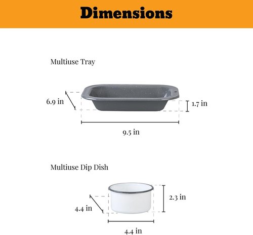 Granite Ware 8-Piece Healthy Bakeware Set - Enameled Steel Baking Sheets & Pans | Oven & Camping Friendly