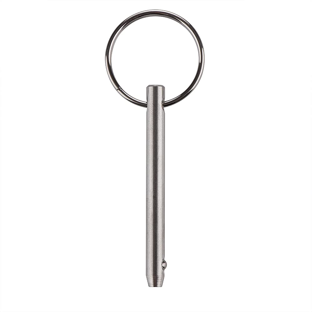 4 Pack Quick Release Pin, Diameter 3/16"(4.8mm), Overall Length 2"(51mm), Usable Length 1-1/2"(38mm), Full 316 Stainless Steel, Bimini Top Pin, Marine Hardware