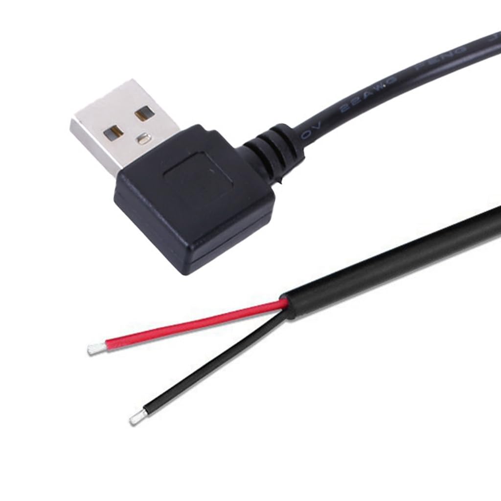 generic 22AWG 2 USB Open End Cable Power Supply Cable for Light Fan Driving Recorder USB Male Pin Bare Wire Charging