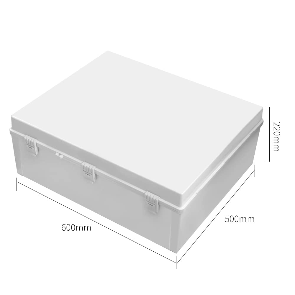 Big Size 23.62"x19.68"x8.66" IP67 Waterproof Enclosure Electrical Junction Box, Grey Shell ABS Outdoor Box With Covers (600x500x220mm)