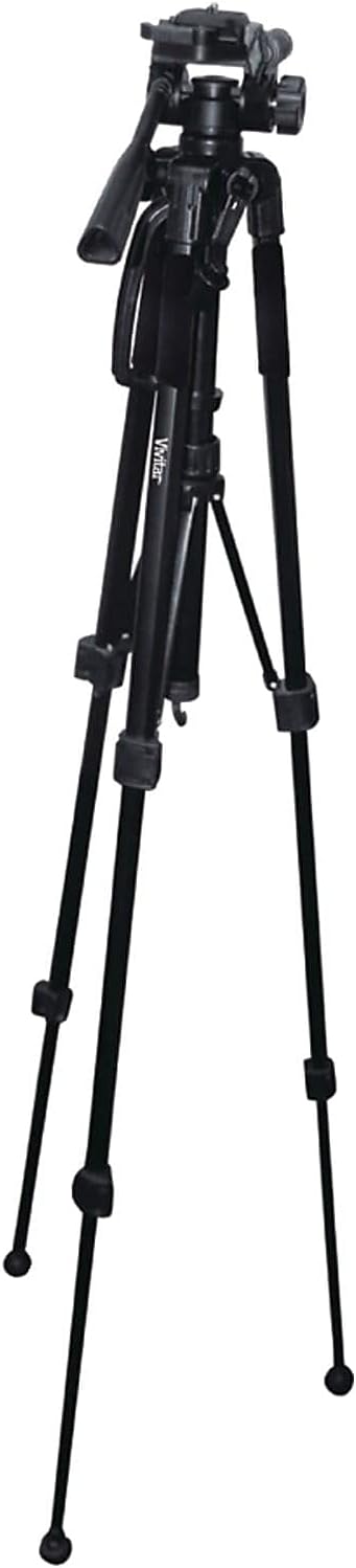 Vivitar 57-Inch 5 VIV-VPT-2457, Tripod, Three Way Fluid Pan Head, Quick Release Mount, Supports up to Pounds of Weight