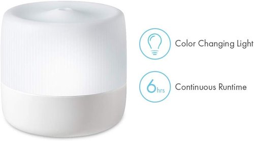 HoMedics Ultrasonic Aroma Diffuser - 130mL Humidifier with Color-Changing Light | 6 Hours Continuous, 12 Hours Intermittent Runtime, 2-Pack Essential Oil Kit