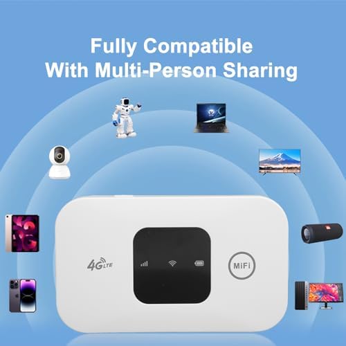 ciciglow 10 2100mAh Mobile Hotspot, Portable Travel Router Supports Users at The Same Time, Pocket Device with Large