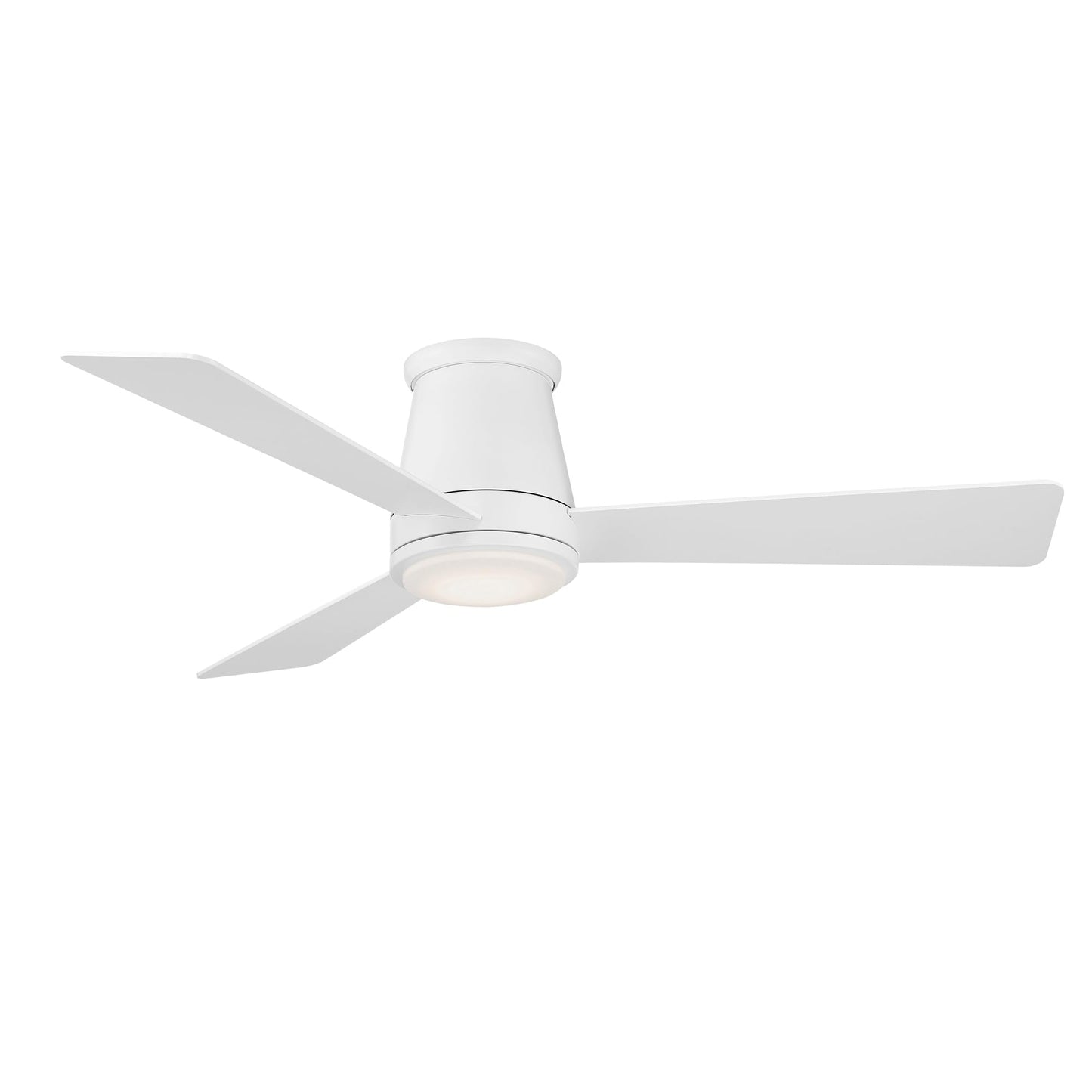 WAC Lighting Hug 3 Blades Aluminum Smart Flush Mount Ceiling Fan in Matte White