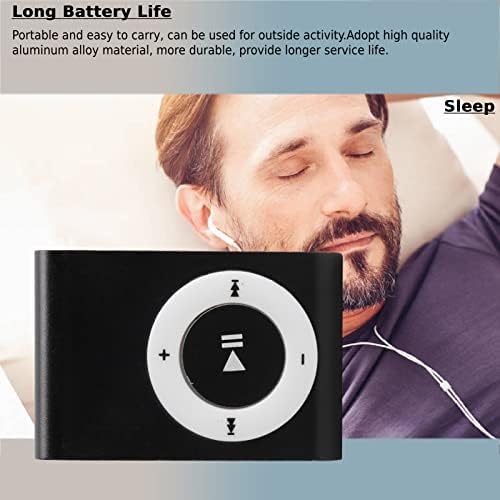 ASHATA MP3 MiniMP3 Mini Player, Portable Music Player with Clip, Digital Music Media Player BackClip Player