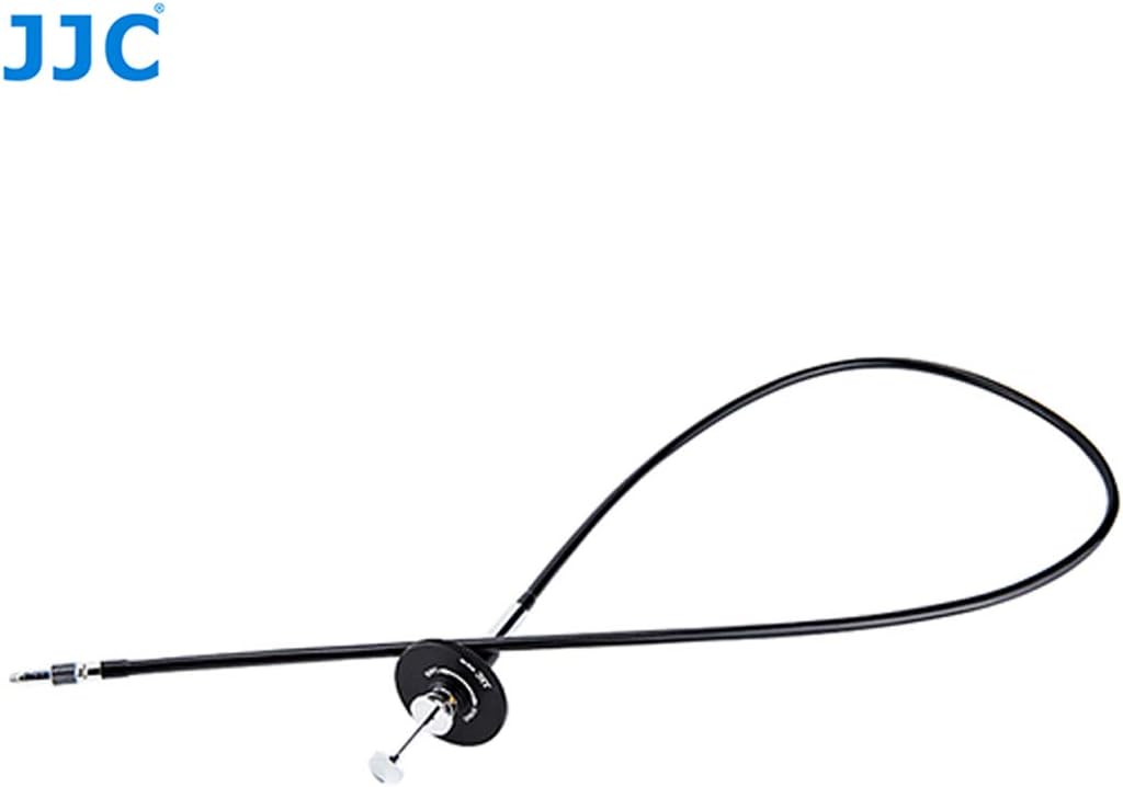 Fotasy TCR-70BK 70cm Bulb-Lock JJC Black Threaded Cable Release, Mechanical Shutter Release Cable, Mechanical Cable