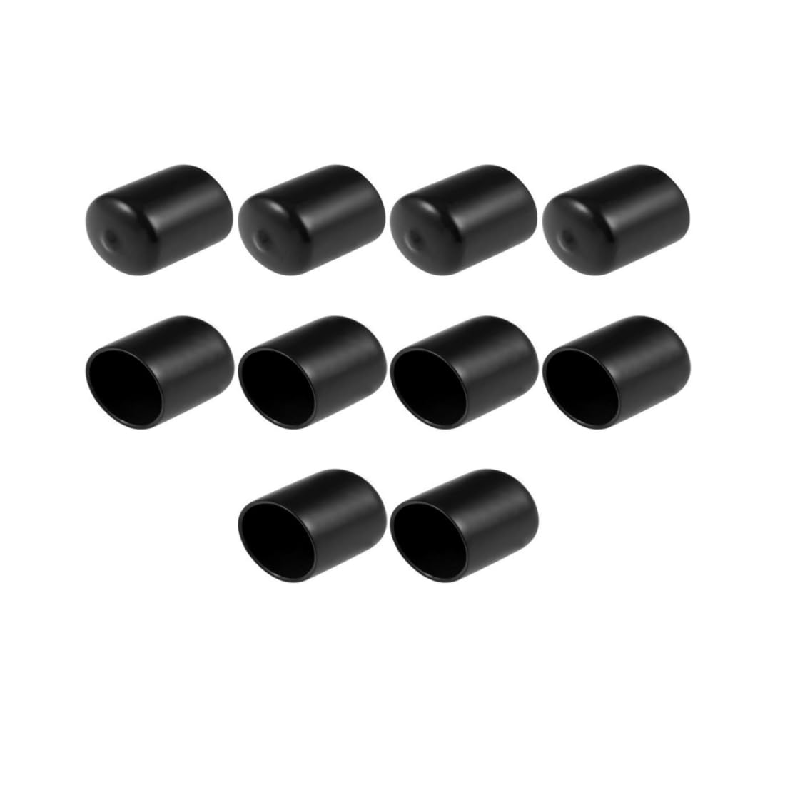 QLXHBOT Round Rubber End Caps 100 Pcs 3/8" (10mm) ID Vinyl Flexible Screw Thread Protectors Black Bolt End Caps for Metal Tubing Rod Bolt