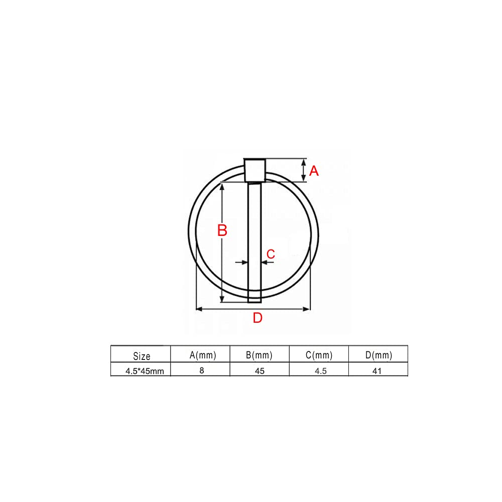 316 Stainless Steel 3/16" Lynch pins Linch Pin (4.5mm x 45mm) with Ring