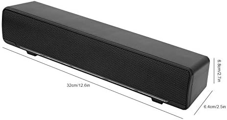 Bewinner 3.5mm MP3 MP4, USB Wired Soundbar, Stereo Soundbar Music Player Bass Surround Sound Box for Desktop Laptop TV