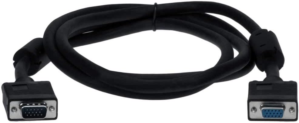 3ft HD15 SF Cable, SVGA M/F Monitor Extension Cable with Ferrite Bead Black