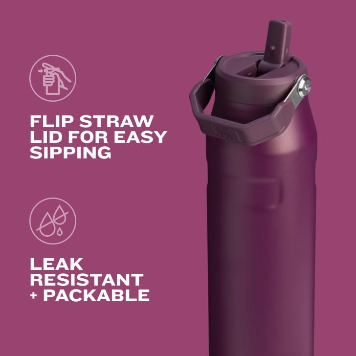 Stanley IceFlow 2.0 Water Bottle - 24 OZ Insulated Stainless Steel | Lightweight, Leak-Resistant & BPA-Free | Lilac
