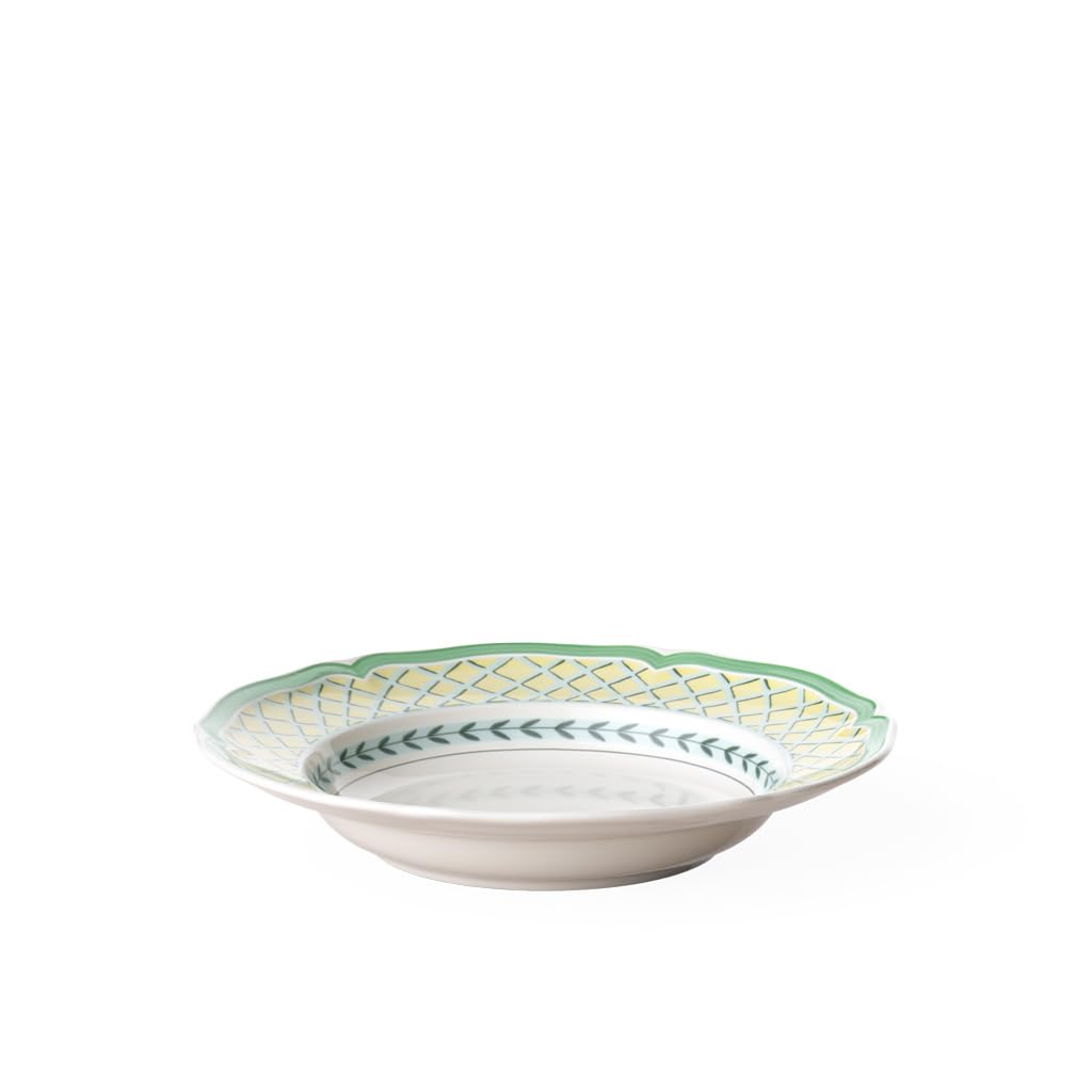 Villeroy & Boch French Garden Orange Rim Soup Bowl, Premium Porcelain, Made in Germany, 9 in Diameter, 9 oz Capacity