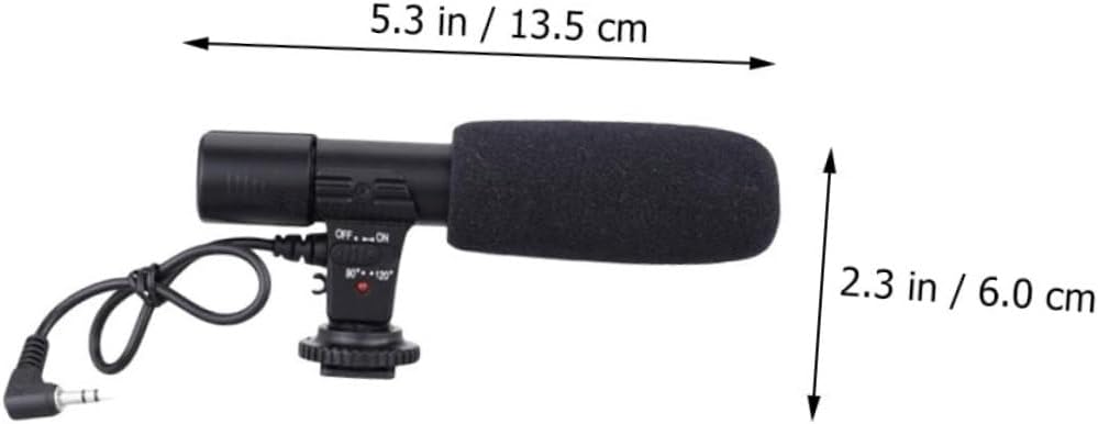 KONTONTY 1pc Interview Microphone for Camera Camcorder and Phone Lightweight Design Compatible Devices for Vloggers