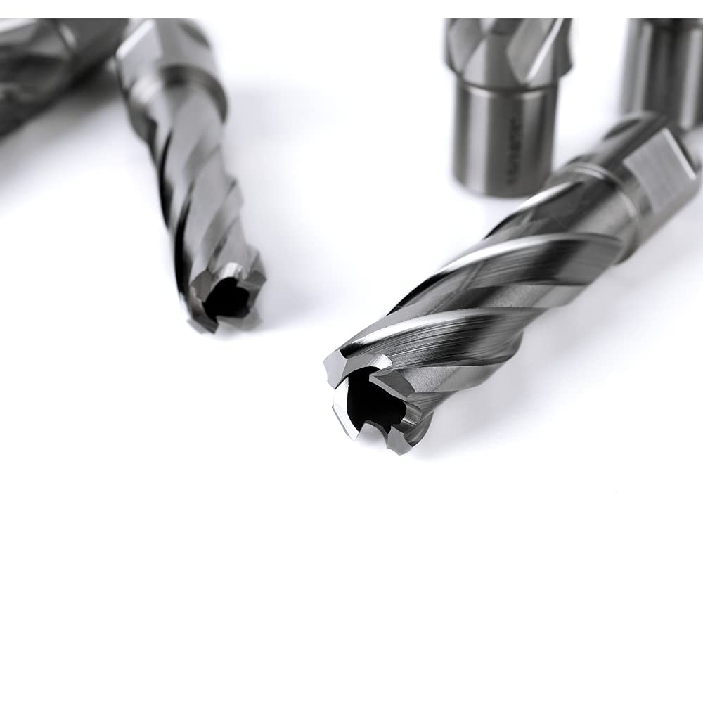 OSCARBIDE Annular Cutter Set 8 Pieces, 3/4" Weldon Shank,2" Cutting Depth,(9/16,11/16,13/16,15/16,1,1-1/16) inch Cutting Diameter,Mag Drill Bits for Magnetic Drill Press with 2pcs Pilot Pins