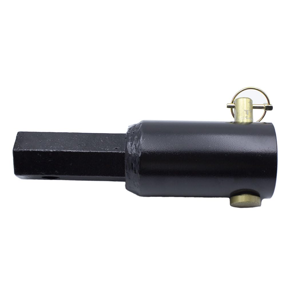 Auger Adapter 2-9/16 inch Female Round to 2 inch Male Hex Auger Shaft Bit Adapter Conversion Bolt Pin Auger Attachments