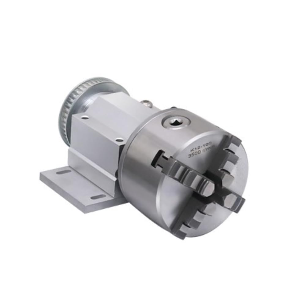 RATTMMOTOR No Powered Multi-Function Lathe Chuck Spindle Assemblies Rotary Lathe Woodworking Motor Chuck 100mm for CNC Lathe Grinder Drilling Machine Table Saw (4 Jaw 100mm)