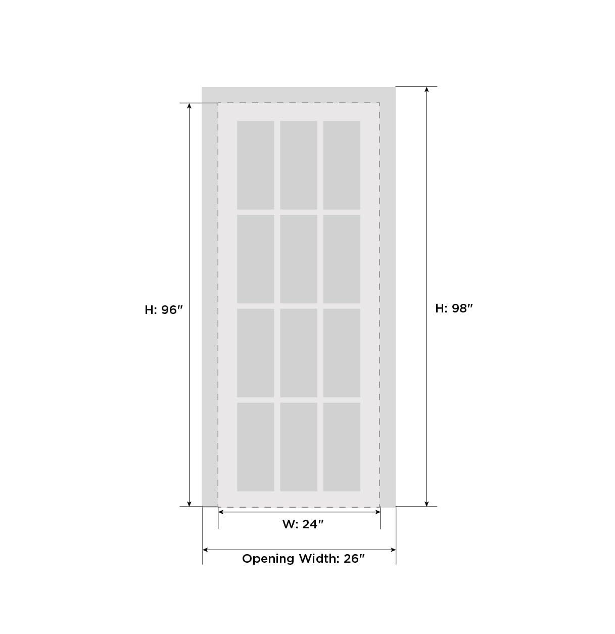 SARTODOORS - Modern Solid Interior Door 24 x 96 inches with Handle | Planum 0010 Black Matte | Single Regular Panel Frame Trims | Bathroom Bedroom Sturdy Doors