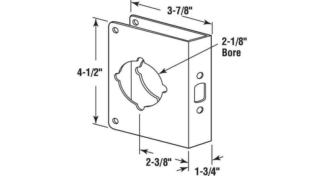 Prime-Line U 10745 Brass Lock and Door Reinforcement Plate for 1-3/4 In. Thick Doors, Bronze Finish (Single Pack)