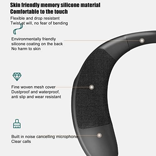 Diydeg 3D 5.3 18H IPX5 Open Ear Neckband Bluetooth Speaker, Stereo Sound Wearable Wireless Speaker with ENC Clear