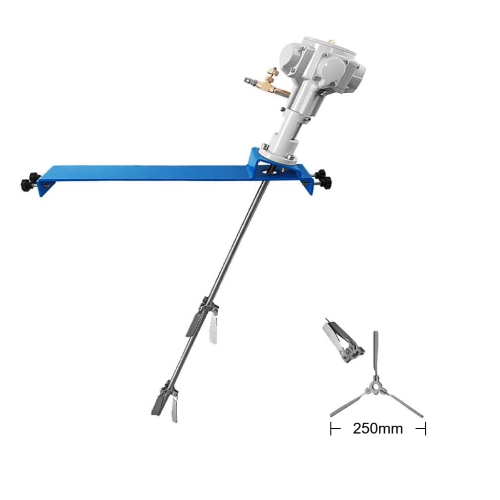 TEBILIKU 55 Gallon Closed Head Drum Mixer 3/4HP Material Viscosity for 1-5000CP Pneumatic Tank Paint Stirring Air Agitator Foldable Blade for Paint, Ink, Chemical Material