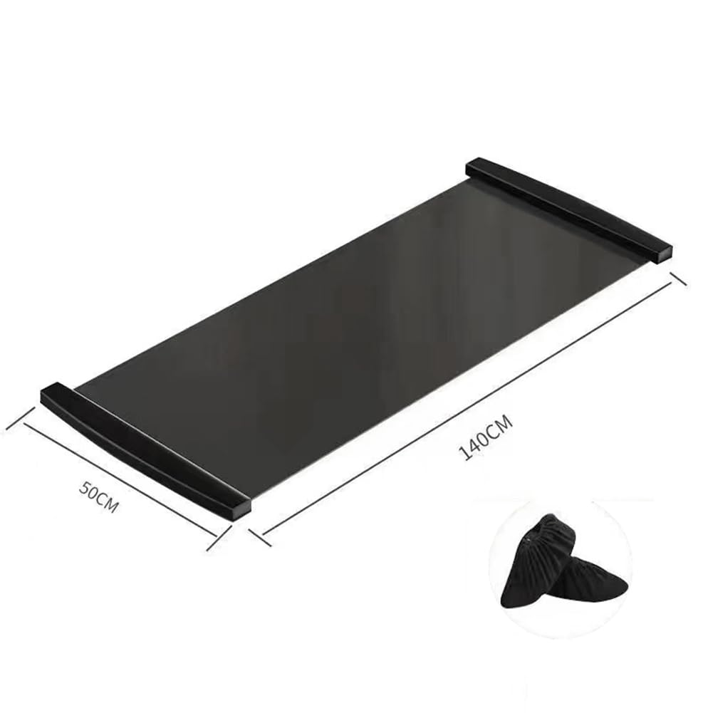 Bloepum Yoga Sliding Mat Sports Fitness Glide Plate Core Exercise Running Skating Leg Training Board Gym Equipment Easy Install Easy to Use Black 140cm