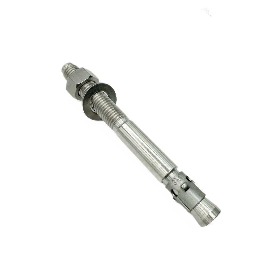 Mighty Fasteners Wedge Anchors – Heavy-Duty 304 Stainless Steel Expansion Bolts for Concrete & Masonry, Rust-Resistant & Durable - 3/4" X 7-1/2" - 10 Pack