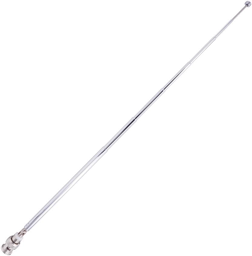 Fancasee 2-Pack BNC Radio Antenna with BNC Male Plug Jack Connector Adapter Telescopic Stainless Steel HF VHF UHF BNC