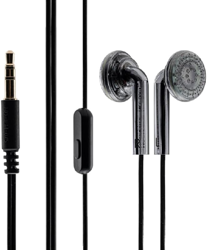 3.5mm Moondrop Nice Buds Flat-Headed Earbuds with Stereo Plug (Black Transparent with Mic)