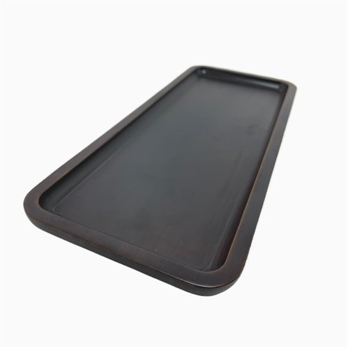 BEECO GIF2U Wood Vanity Tray, Bathroom Counter Solid Walnut Organizer, Toilet Tank Top Wooden Serving Plate for Dinner Tea Coffee (Natural Walnut Color, 14 x 5.9 inch)