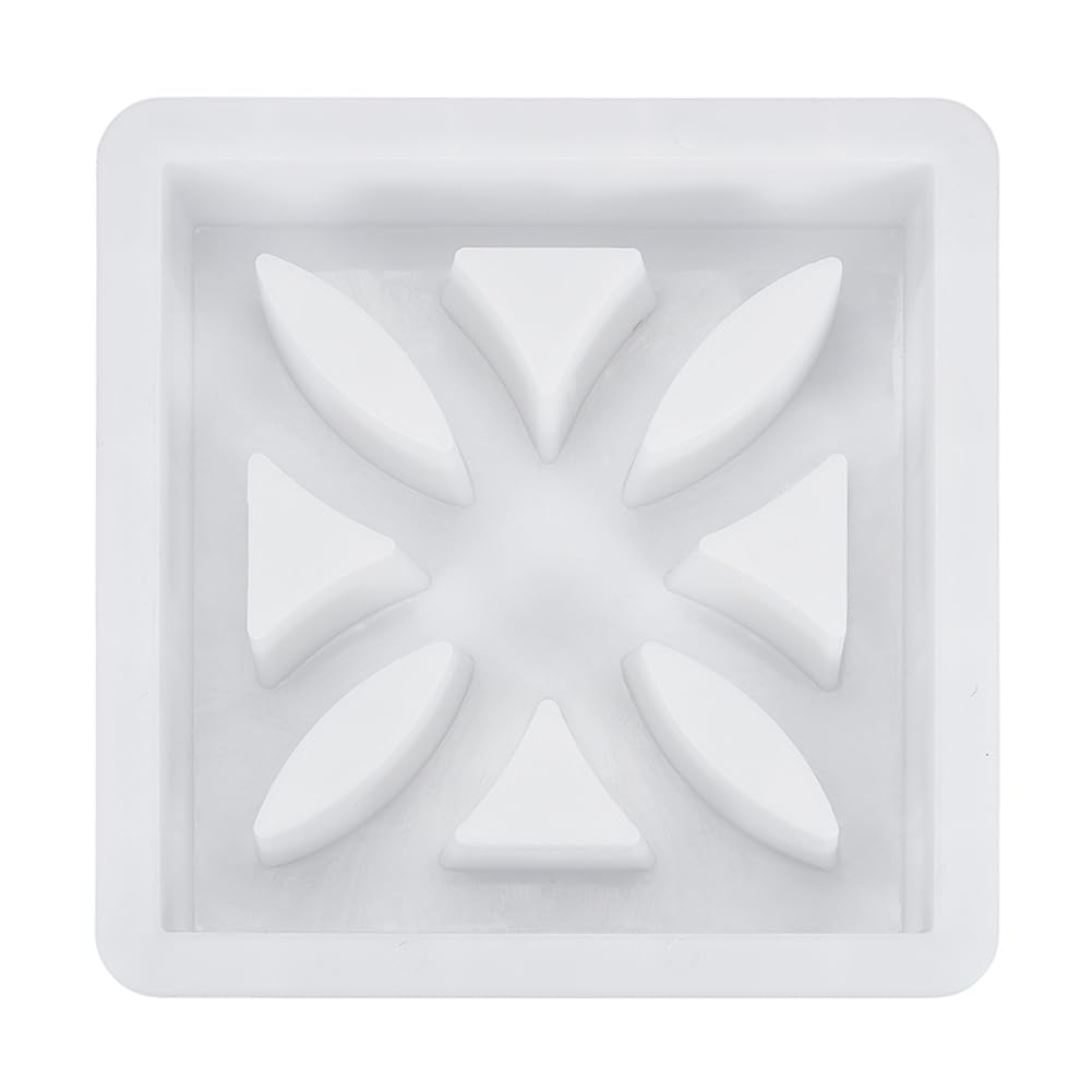 INTERWARM 1Pcs Concrete Wall Block Mold, Concrete Molds and Forms for Wall Double Square Cement Furniture Hollow Brick Mold for Architecture Landscape Beautification Road Engineering, White