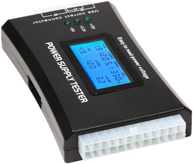 BUBUCAM 20/24 4/6/8 PC Power Supply Diagnostic LCD Computer Testing Device Computer Pin Supply Tester for SATA, IDE