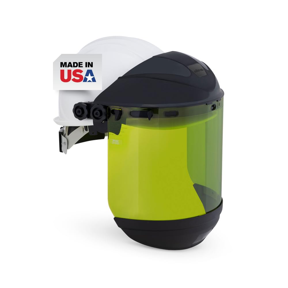 Sellstrom Full Face Shield Mask with Hard Hat - Arc Flash Rated Protective Mask for Work, for Grinding - ANSI Z87.1