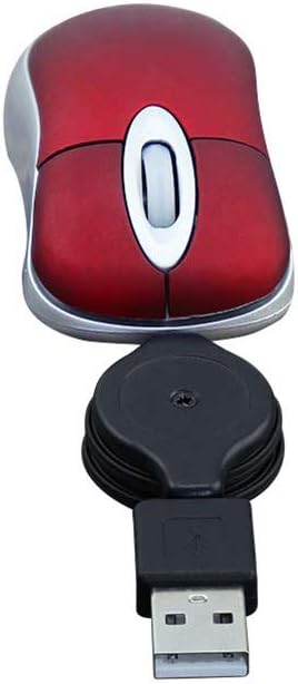 SHARE SUNSHINE Mini Small Travel Optical Mouse Portable USB Wired Mouse with Retractable USB Cord for PC Laptop