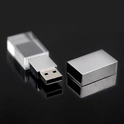 Laak 8GB 3.0 New Crystal Transparent Rectangle Genuine USB Flash Drive Wedding Gift Pendrive,Silver
