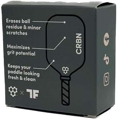 CRBN Pickleball Paddle Eraser, Best Carbon Fiber Pickle Ball Racket Cleaner, Fast & Easy Rubber Bar to Remove Ball Residue, Dirt, & Minor Scrapes/Scratches