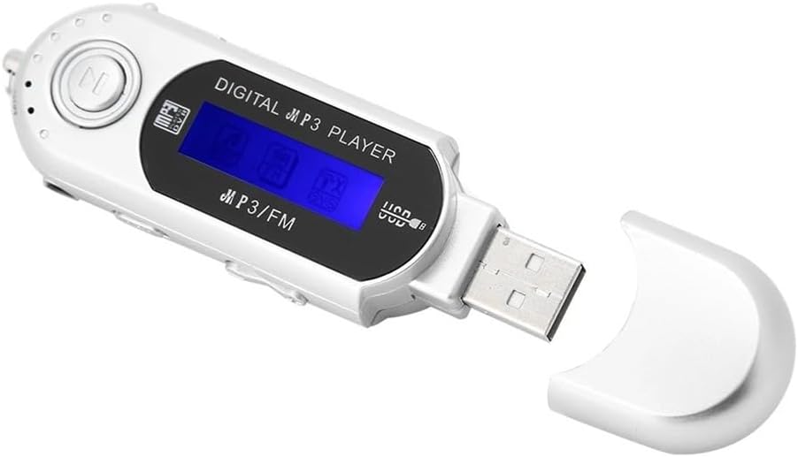 UCCKEYI 1PC 2.0 MP3 32GB 20 USB Digital Music Player Portable LCD Screen Support TF Card and FM Radio,Use Hours,Silver